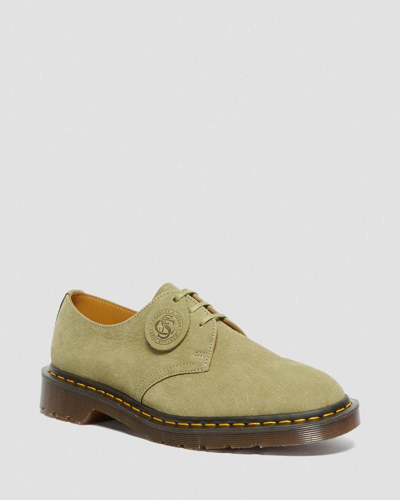 Men\'s Dr Martens 1461 Made in England Nubuck Leather Oxfords Shoes Green | AU 597FDN